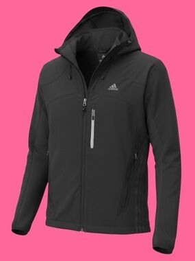 🖤 Adidas Black Hooded Softshell Jacket – Women’s M – Lightweight Windbreaker